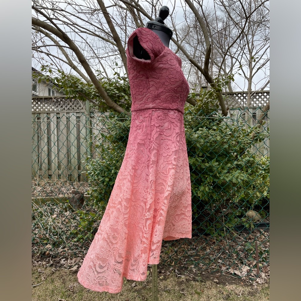 Pink Ombré Le Chateau Dress High-Low Hem Sparkly Prom Party XS - Picture 5 of 16